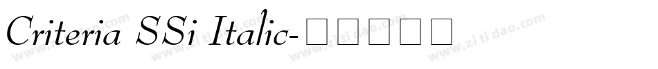 Criteria SSi Italic字体转换